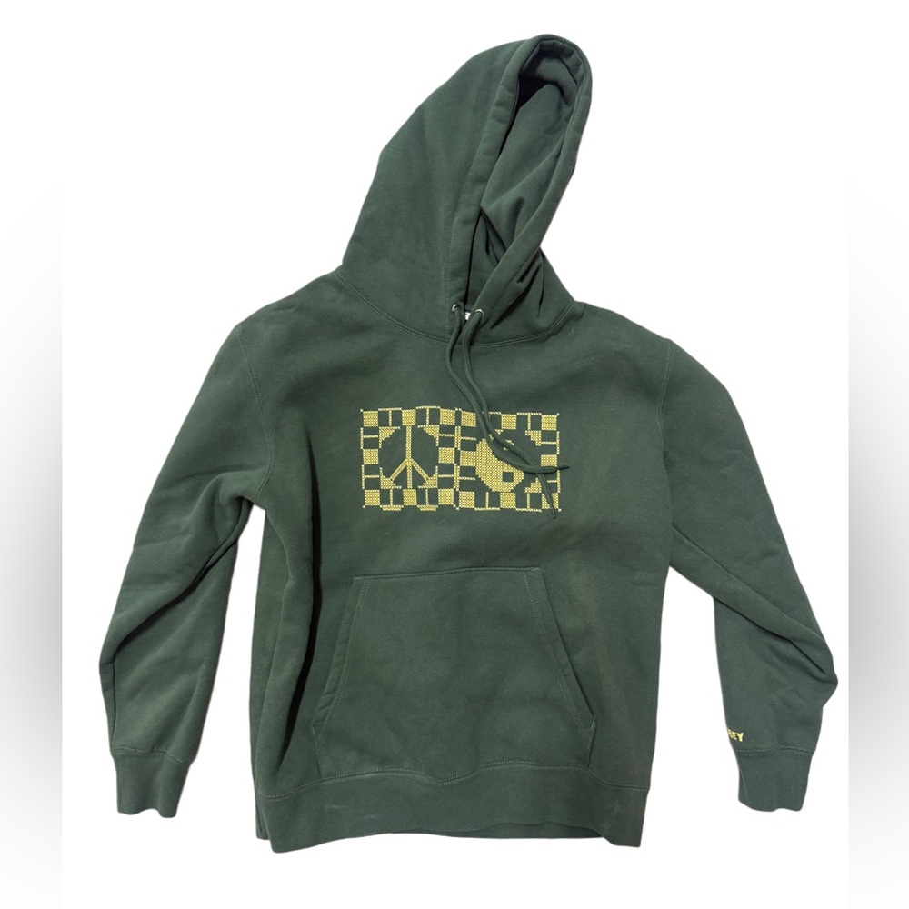 New Obey Zen yin yang Pullover Hoodie sweatshirt green SZ XS